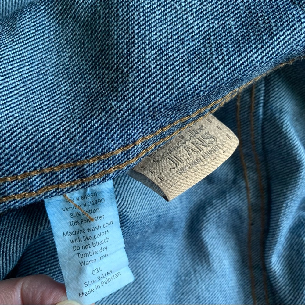 2 Pair HABAND CASUAL JOE JEANS Dark Blue Denim Elasticized Waist Like New 34 M - Picture 13 of 14